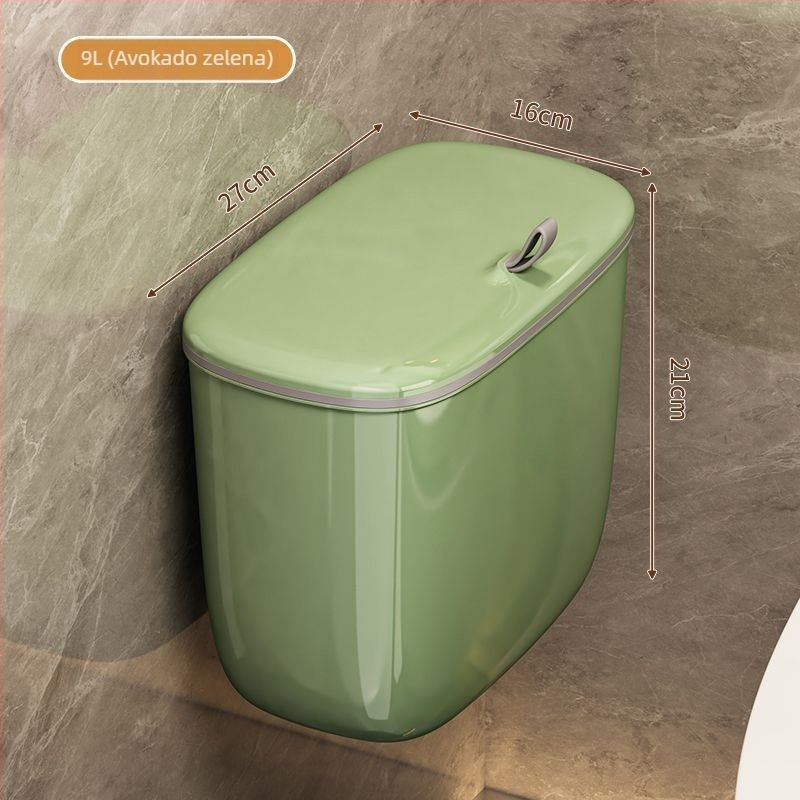 Zidni kanta za otpad s poklopcem za WC i kupaonicu, uski zidni koš za kućnu kuhinju