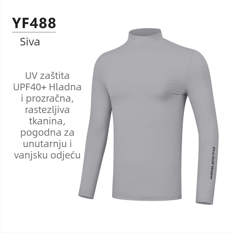 PGM golf odjeća za muškarce — zaštita od sunca, dugi rukav Ice Silk, UV zaštita, hlađenje, prozračna, visoka elastičnost za sport