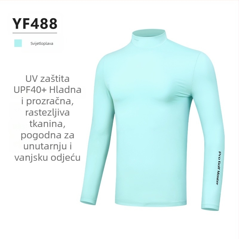 PGM golf odjeća za muškarce — zaštita od sunca, dugi rukav Ice Silk, UV zaštita, hlađenje, prozračna, visoka elastičnost za sport