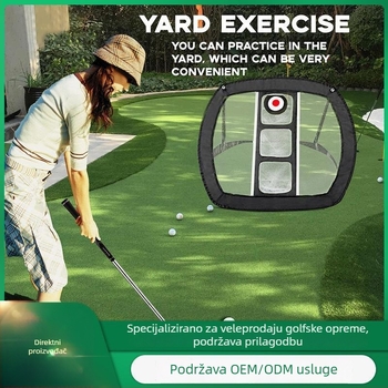 Golf mreža za trening, sklopiva, za unutarnju i vanjsku upotrebu, trostruka mreža za hvatanje