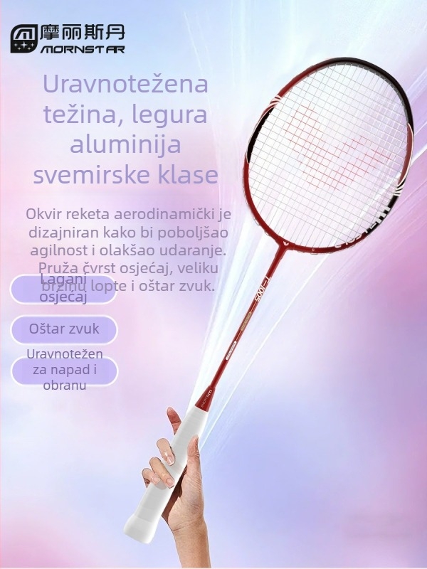 Set raketa za badminton od aluminijske legure – ultra lagane, izdržljive, profesionalni trening, par raketa za djecu, učenike i odrasle