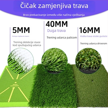 Golf udarna podloga s gumom protiv klizanja i zamjenjivim travnjakom