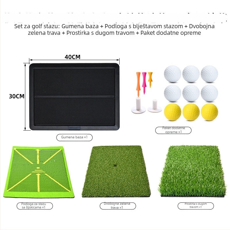 Golf udarna podloga s gumom protiv klizanja i zamjenjivim travnjakom