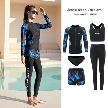 Unisex wetsuit s dugim rukavima i dugim nogavicama za ronjenje, šnorkanje i surfanje; brzo sušeće dječje kupaće kostime; dvodijelni roditelj-dijete set