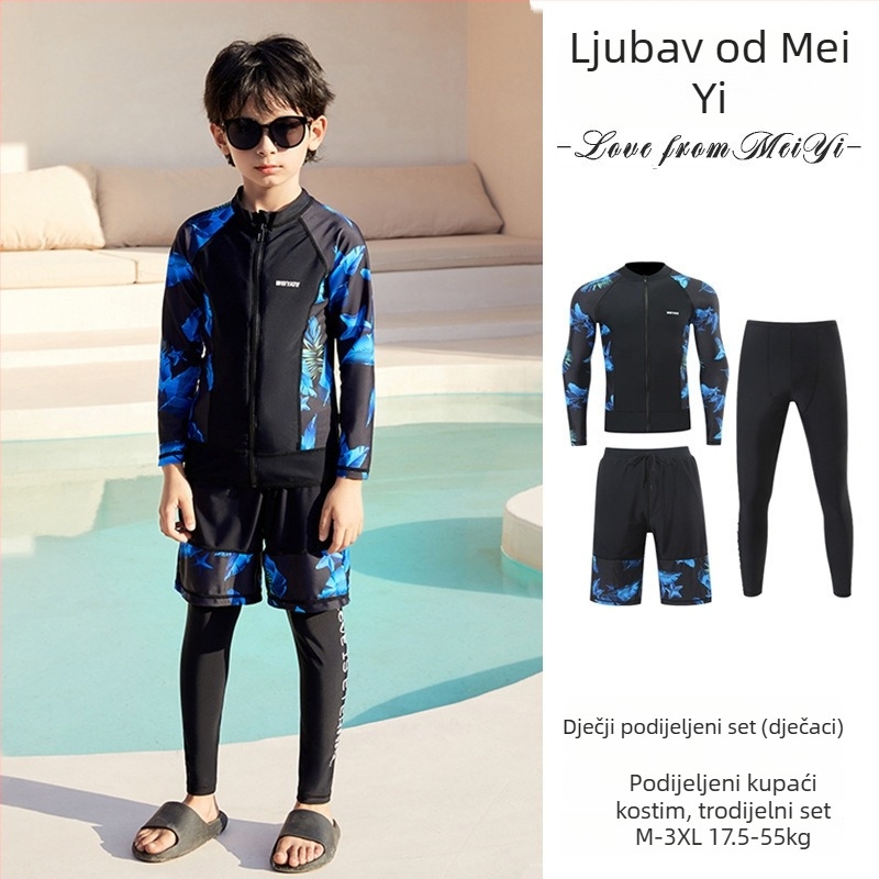 Unisex wetsuit s dugim rukavima i dugim nogavicama za ronjenje, šnorkanje i surfanje; brzo sušeće dječje kupaće kostime; dvodijelni roditelj-dijete set