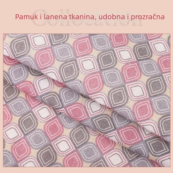 Geometrijska pregača s dugim rukavima za kućanstvo i kuhinju, otporna na mrlje, žena, višebojna, s velikim džepom, obostrana