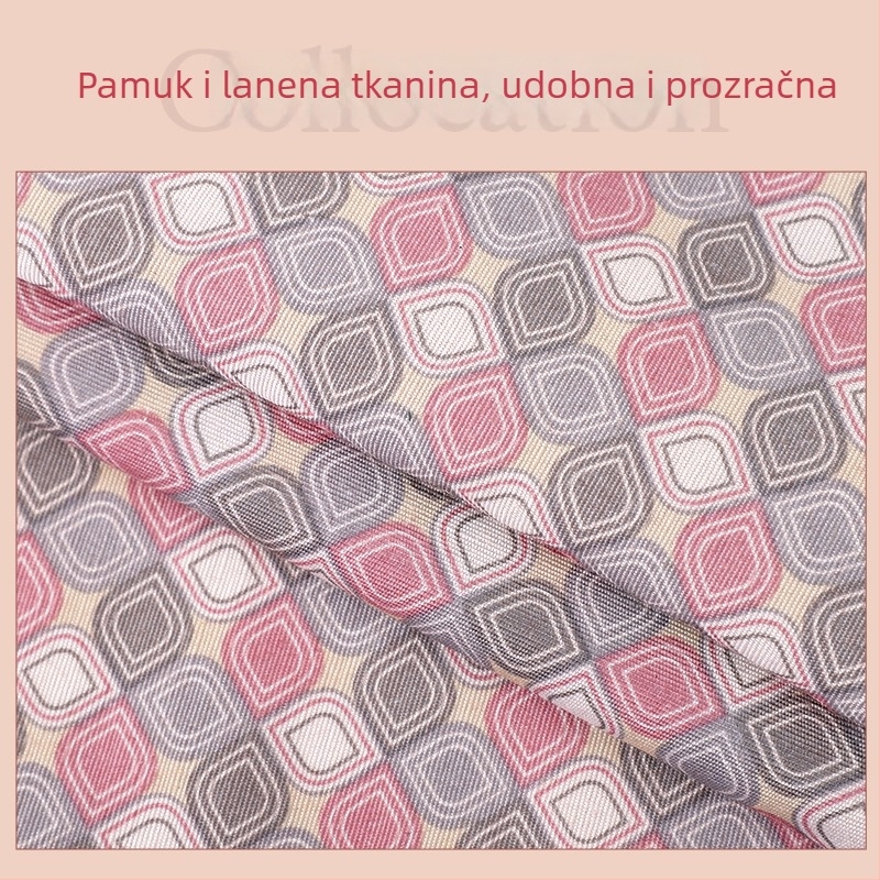 Geometrijska pregača s dugim rukavima za kućanstvo i kuhinju, otporna na mrlje, žena, višebojna, s velikim džepom, obostrana