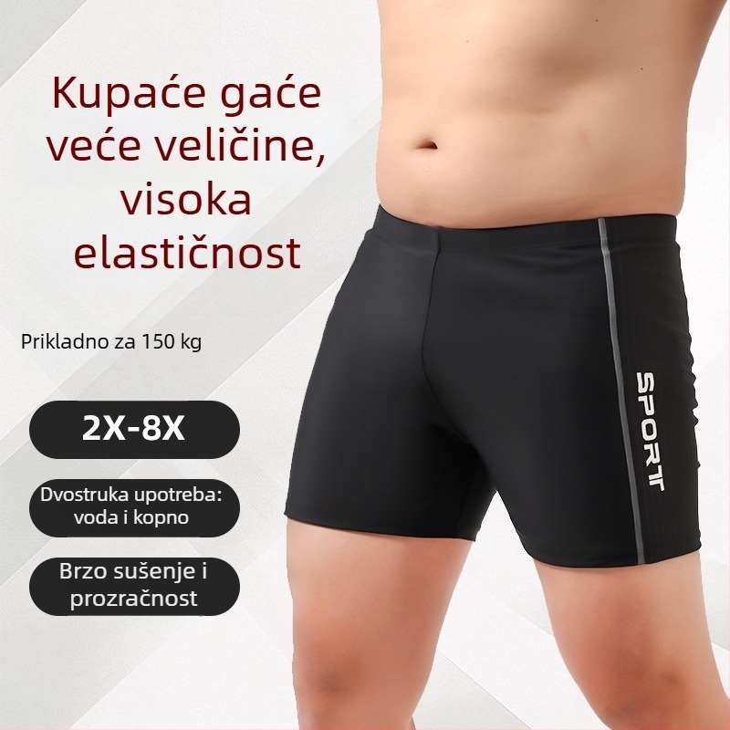 Muške kupaće hlače plus veličine, brzo se suše, ležernog kroja, bokser stil