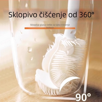 Silikonska četkica za čaše s dugom ručkom – za čišćenje čaša, boca i izoliranih šalica