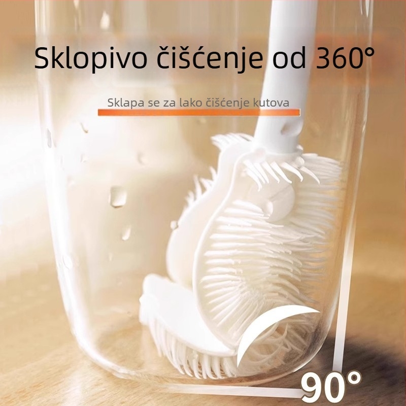 Silikonska četkica za čaše s dugom ručkom – za čišćenje čaša, boca i izoliranih šalica