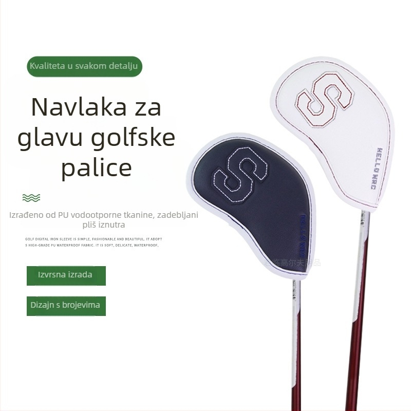9-dijelni set vodootpornih navlaka za glave golf palica za željezne, s velikim brojevima, PU