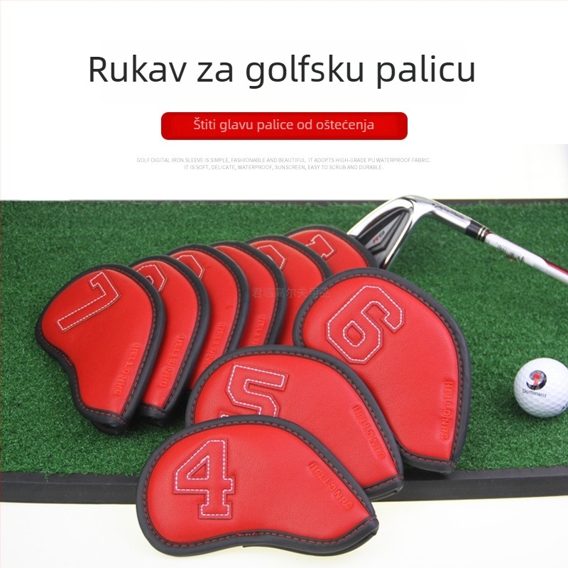 9-dijelni set vodootpornih navlaka za glave golf palica za željezne, s velikim brojevima, PU