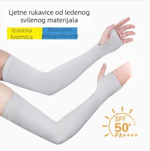 Tanke zaštitne rukave za sunce za ruke, materijal Ice Silk, UV zaštita, prilagodljivo