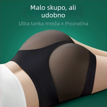 Ženske gaćice visokog struka od ice silk, podrška trbuha i podizanje kukova, mrežasti materijal, prozračne, plus veličina, ljeto