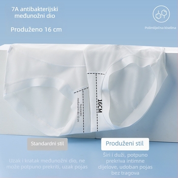 Ženske gaćice od Ice Silk, antibakterijske, prozračne, bez stezanja, s pamukom uloškom, srednja talija, jednobojne, ljeto 2025