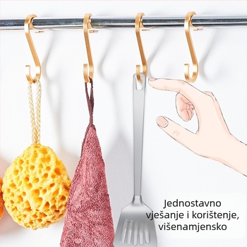 S-tipu kuka od svemirnog aluminija, kovana kuka za kuhinju, odjeću i kućnu upotrebu