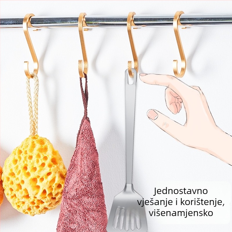 S-tipu kuka od svemirnog aluminija, kovana kuka za kuhinju, odjeću i kućnu upotrebu