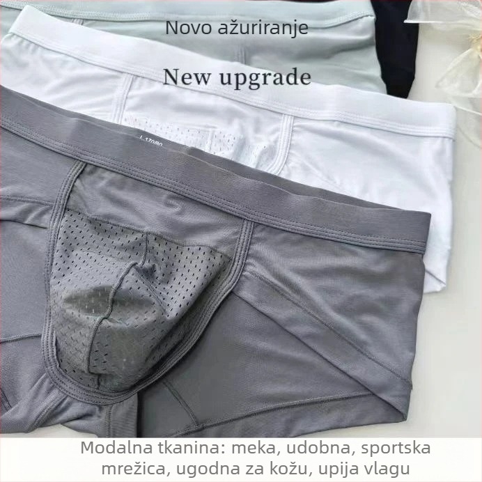 3-komad muških modalnih gaćica, velika veličina, prozračne, odvode vlagu, mrežasti, tanki pamuk