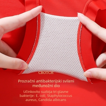 Crvene ženske gaćice od modalnog materijala, srednji struk, priljubljene uz bokove, Godina zmaja, svadbeni poklon