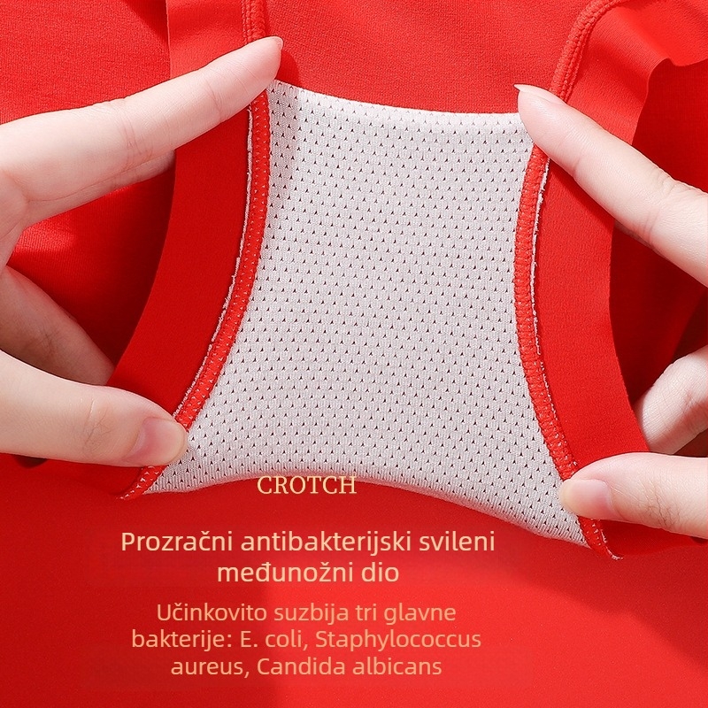 Crvene ženske gaćice od modalnog materijala, srednji struk, priljubljene uz bokove, Godina zmaja, svadbeni poklon