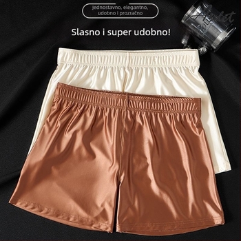 Muške bokserice, velika veličina, prozračna Ice Silk tkanina, udobne kućne hlače za spavanje
