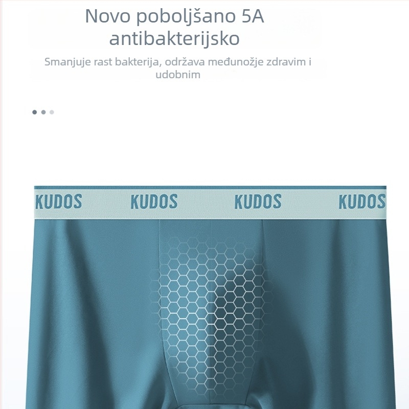 Muške boxerice s dvostrukim dizajnom, udobne i prozračne, antibakterijska zaštita u preponama za tinejdžere.