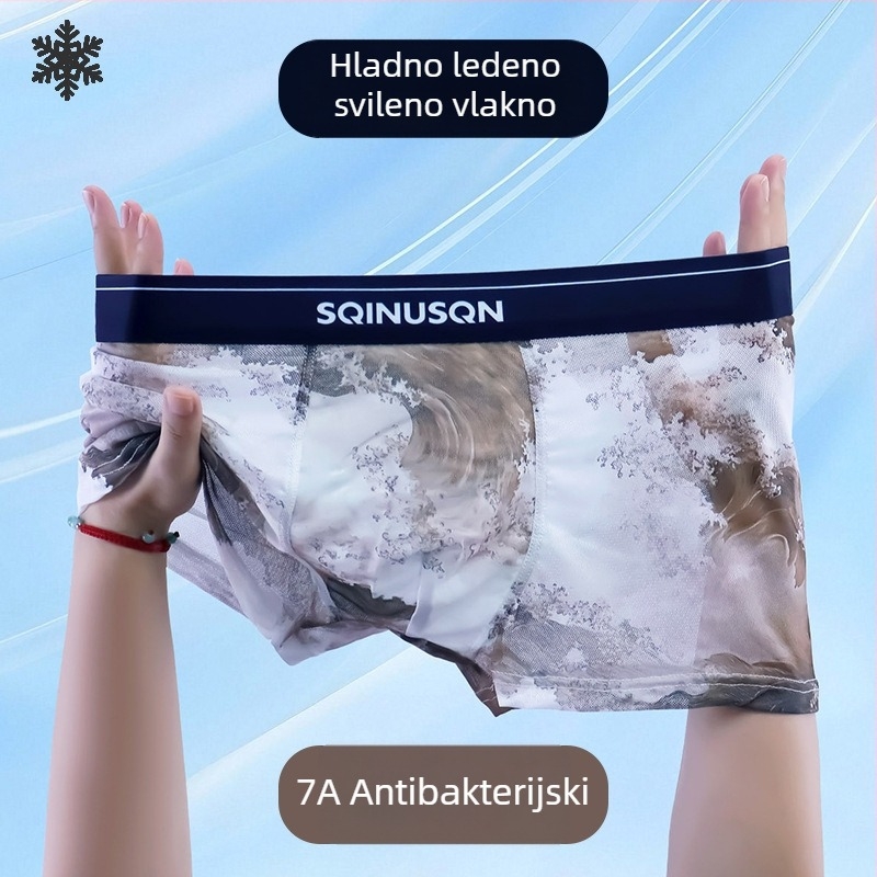 Muške bokserice od Ice Silk mreže, prozračne, u stilu nacionalnog trenda