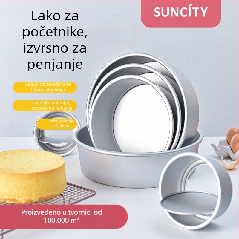 Anodizirani aluminijski kalup za tortu s odvojivim dnom, neprijanjajući, okrugli kalup za pečenje