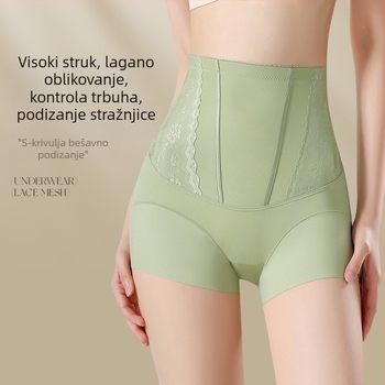 Ženske gaćice s visokim strukom za oblikovanje trbuha, najlon, čipka, prozračne