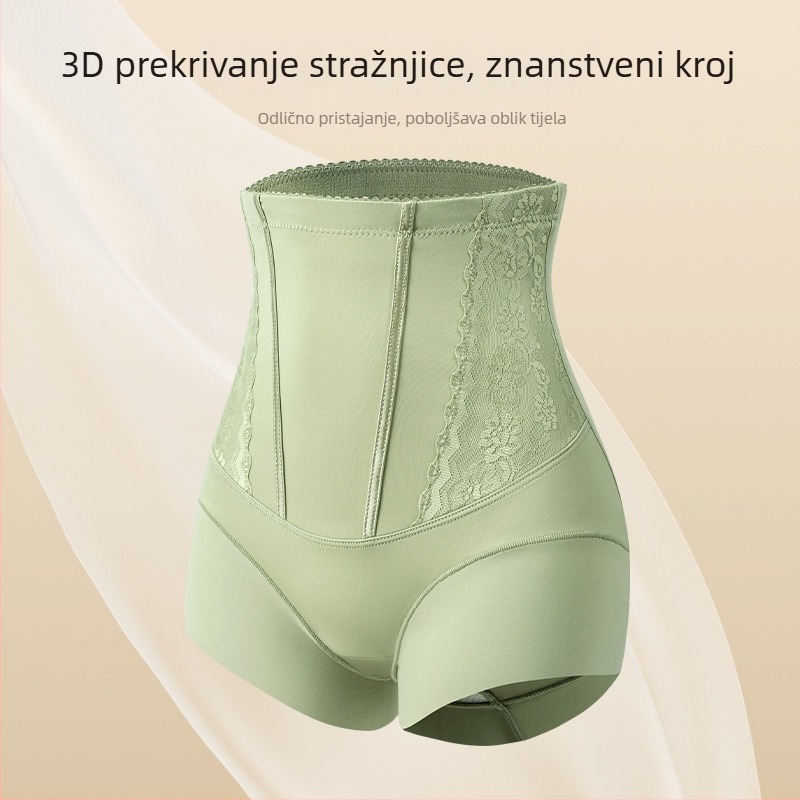 Ženske gaćice s visokim strukom za oblikovanje trbuha, najlon, čipka, prozračne