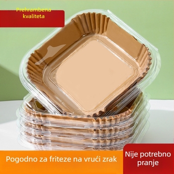 50 listova papira za pečenje za fritezu na zrak, papir za pečenje s apsorpcijskim slojem ulja, premaz silikonskog ulja, za kućnu upotrebu