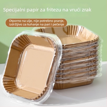 50 listova papira za pečenje za fritezu na zrak, papir za pečenje s apsorpcijskim slojem ulja, premaz silikonskog ulja, za kućnu upotrebu