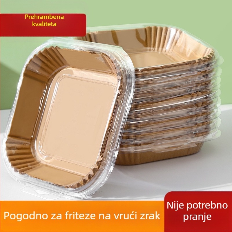 50 listova papira za pečenje za fritezu na zrak, papir za pečenje s apsorpcijskim slojem ulja, premaz silikonskog ulja, za kućnu upotrebu