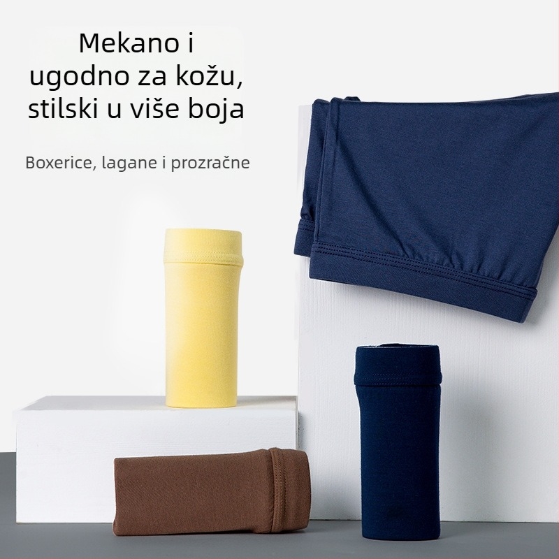 Muške bokserice od Lenzing Modala, srednjeg struka, jednobojne, prozračne, brzo se suše