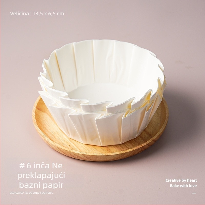 Prehrambeni Basque papir za pečenje, sa silikonskim premazom, jednokratni, bez presavijanja, liner za kalupe za tortu