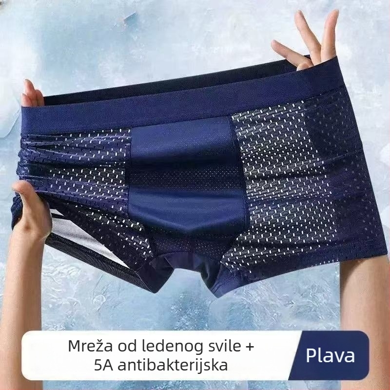 Muške ljetne bokserice od ice silk, mrežaste i prozračne, brzo sušeće, tanak kroj