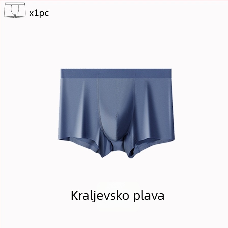 Muške bokserice od Tencela, prozračne ice silk, antibakterijska prepona, jednobojne, srednji pojas