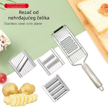 Nehrđajući čelični višefunkcionalni ručni kuhinjski alat za rezanje povrća, 3D rezanje i usitnjavanje, preklopno za usitnjavanje rotkvica