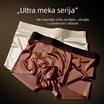 Muške bokserice od satena s ledenim silk efektom, antibakterijska zona, osjećaj golog tijela