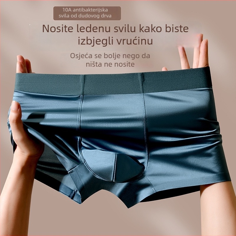 Muške bokserice od satena s ledenim silk efektom, antibakterijska zona, osjećaj golog tijela