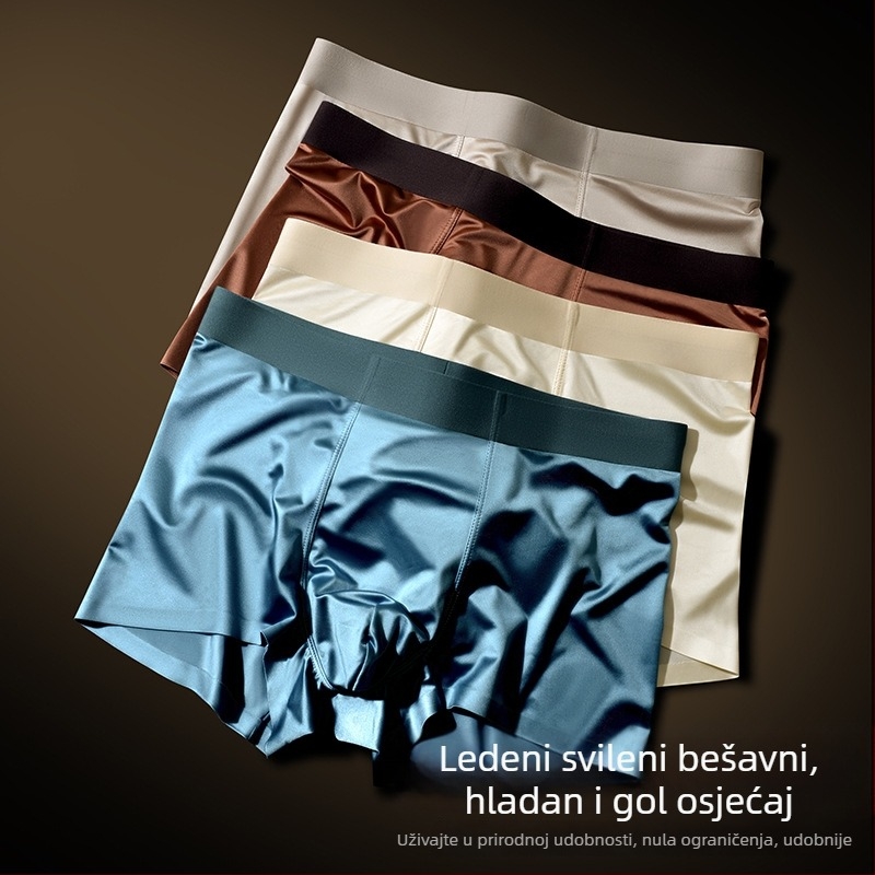 Muške bokserice od satena s ledenim silk efektom, antibakterijska zona, osjećaj golog tijela