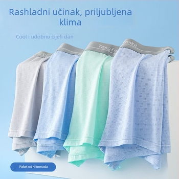 Antibakterijske muške bokserice od Ice Silk materijala, srednji struk, za tinejdžere, prozračne