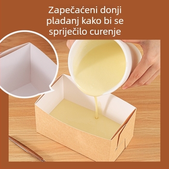 Zlatna jastućasta papirnata posuda za tortu s pakiranjem, otporna na visoku temperaturu za tost, vrećica za pečenje i jednokratna kutija za kruh