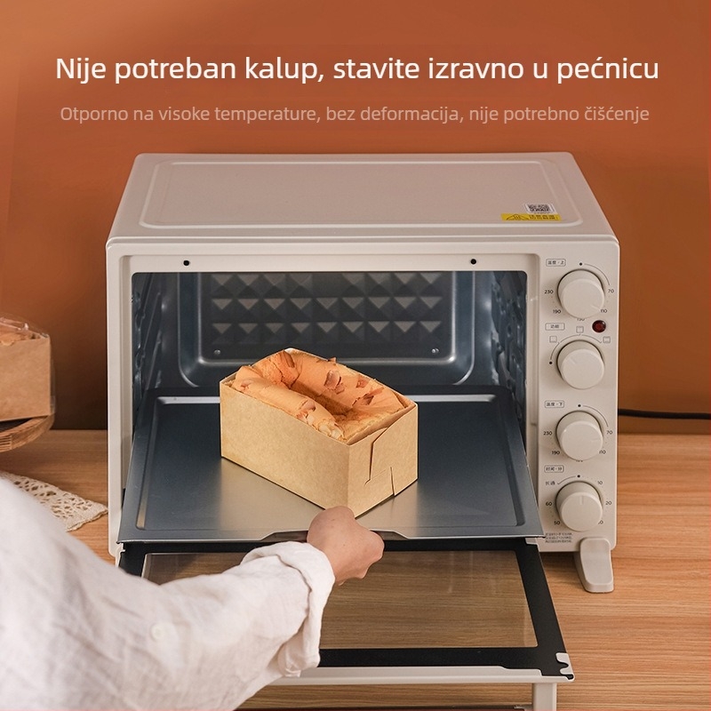 Zlatna jastućasta papirnata posuda za tortu s pakiranjem, otporna na visoku temperaturu za tost, vrećica za pečenje i jednokratna kutija za kruh