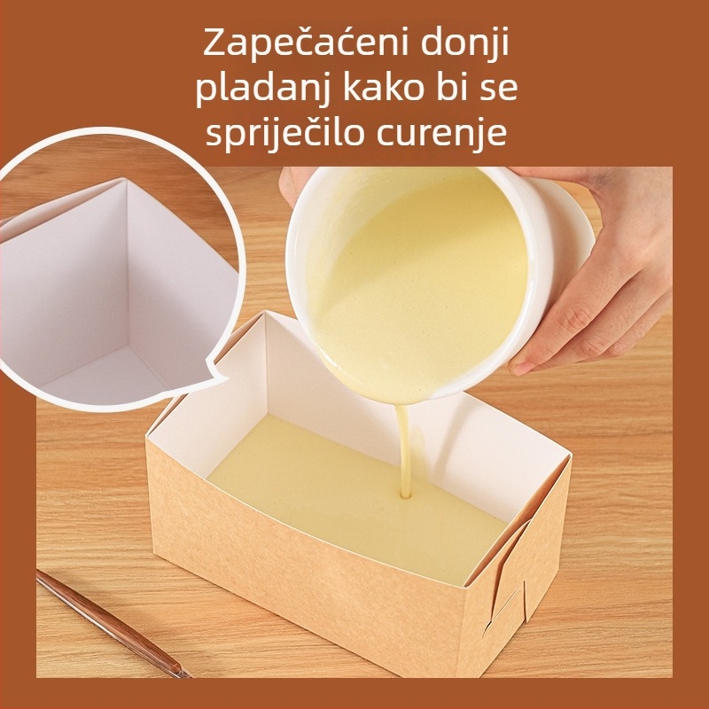 Zlatna jastućasta papirnata posuda za tortu s pakiranjem, otporna na visoku temperaturu za tost, vrećica za pečenje i jednokratna kutija za kruh