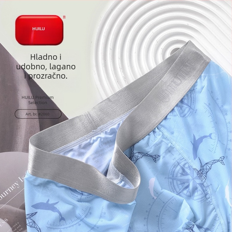 Muške boxer gaćice od ice silk – Huilu Zhongshan, prozračan, tanak letnji model, bezšivne, velika veličina