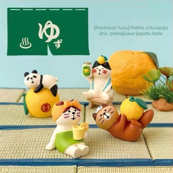 Mačka u japanskom stilu s yuzu – ukras od živice za dom