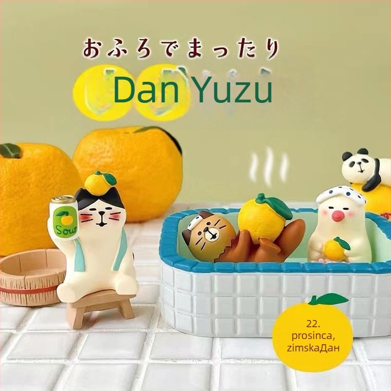Mačka u japanskom stilu s yuzu – ukras od živice za dom