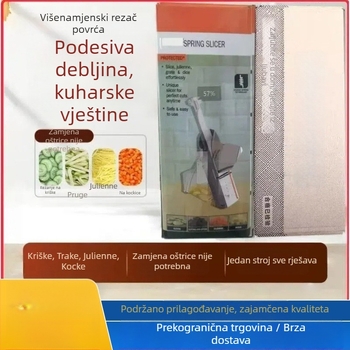 Višenamjenski rezač povrća za rezanje na ploške, naribanje i rezanje na tanke vlakna; pogodno za kućnu i komercijalnu kuhinju