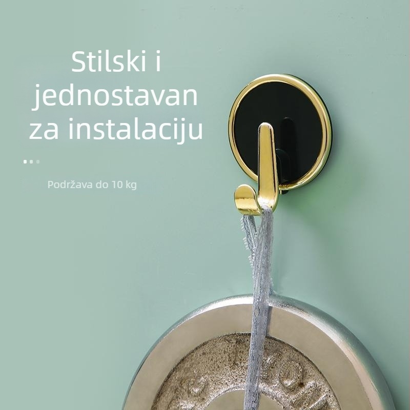Set od 4 bezbušnih kukica s nosivošću do 5 kg, samoljepljive, za zid, odjeću i kuhinjsku pohranu, u 4 boje